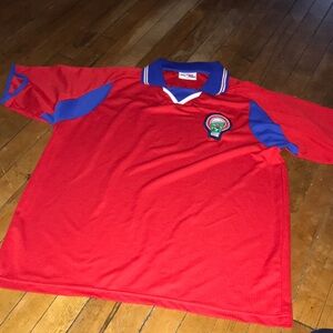 Costa Rica Futbol Jersey 2002 Blue Short-Sleeve Soccer Jersey with Team Patch‎